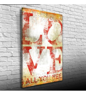 Love Poster Kırmızı Beyaz Tonlarda Kanvas Tablo 50 x 70