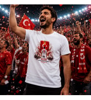 BK Gift Kişiye Özel Türkiye Taraftar Temalı 2026 Dünya Kupası Tasarımlı Tişört-3, Tek Yürek Milli Takım Ruhu