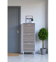 Eliusta Nefes Ayaklı 52 cm Ayakkabılık Kapı Önü/Antre 3 Düşer Kapaklı Cordoba 52x127x26 cm  Ayakkabılık (Sütlü Kahve)