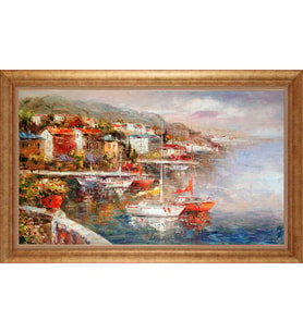EV İŞYERİ OFİS İÇİN ALTIN ÇERÇEVELİ PASPARTULU TABLO VB563