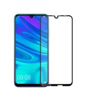 Huawei Honor 8A Uyumlu Zore Kenarları Kırılmaya Dayanıklı Cam Ekran Koruyucu (Siyah)