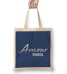 Amour Paris Slogan Bez Çanta Uzun Saplı