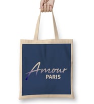 Amour Paris Slogan Bez Çanta Uzun Saplı