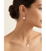 925 Ayar Gümüş Özel Tasarım Kalp Kolye Küpe Set.rose.gold.rodaj Renk Seçeneği