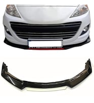 Peugeot 307 Beyaz Renkli Şeritli Dilli Ön Lip 4 Prç Parlak Siyah ABS