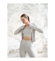 Gri Esinti Uzun Kollu Pamuklu Spor Ceket