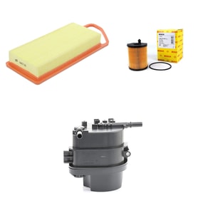 Bosch Filtre Bakım Seti Citroen C3 1.4 HDI Dizel 2009-2017 70 Beygir Hava + Yağ f. + Yakıt Filtre Bosch