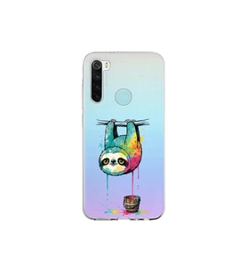 Redmi Note 8 ile Uyumlu Splash Tembel Hayvan Tasarımlı Şeffaf Silikon Kılıf