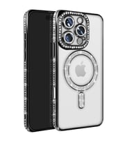 Apple iPhone 16 Pro Max Kılıf Joke Simli Magneticsafe Kılıf - Siyah