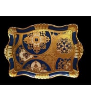 Royking Small Carded Dikdörtgen Tepsi Gold-Lacivert 43x30 cm VL-62