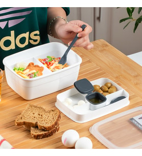 Porsima 3200 Vakumlu 2 Katlı Lunch Box - Sefer Tası 1200 Ml Beyaz