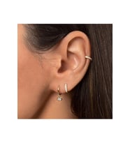 Zirkon Taşlı Mini Halka Küpe Piercing (Çok Renkli)