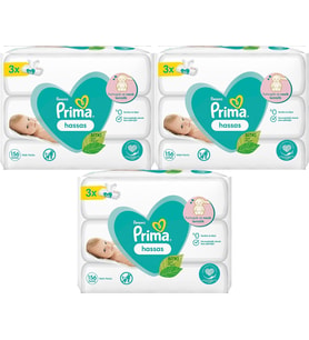 Prima Islak Havlu Mendil Hassas Ciltler İçin Bitki Bazlı Kokusuz (9 Lu Set) (3PK*3) 468 Yaprak
