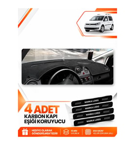 VOLKSWAGEN CADDY (2010-2015) Uyumlu Ön Torpido Koruma Kılıfı Halısı - Siyah