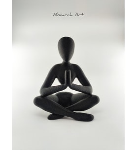Yoga Ve Meditasyon Biblosu - Modern Minimalist Siyah Dekoratif Heykel (12 cm)