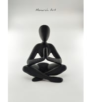 Yoga Ve Meditasyon Biblosu - Modern Minimalist Siyah Dekoratif Heykel (12 cm)