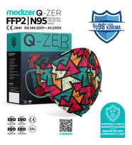 Qzer New Young Desenli FFP2 N95 Maske 10 Adet