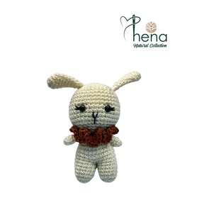 Hena Collections Tavşan Anahtarlık (Beyaz, Amigurumi, Organik)