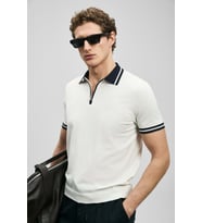 Lufian 111090138 Dean Modal Karışımlı Kazak Erkek Polo Tişört Erkek Tişort (Beyaz)