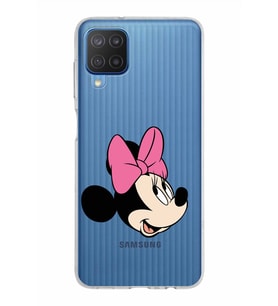 Samsung Galaxy M12 Kapak Minnie Mouse Tasarımlı Şeffaf Silikon Kılıf