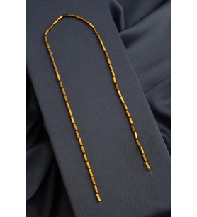 Hematit Doğal Taş Parlak Gold Bombeli Dikdörtgen Kesim 2x8mm Dizi [AA]
