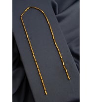 Hematit Doğal Taş Parlak Gold Bombeli Dikdörtgen Kesim 2x8mm Dizi [AA]