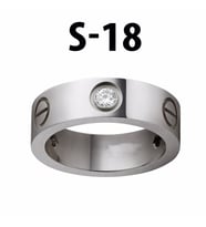 Kartier Taşlı Yüzük Silver Renk 18 Numara