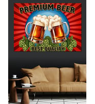 Premium Bira Bardağı Kupası Dekoratif Kanvas - Mdf Ahşap Tablo
