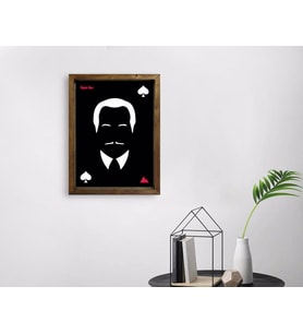 BK Home İsme Özel Godfather Baba Tasarımlı Doğal Masif Ahşap Çerçeveli Tablo 45x65cm-15