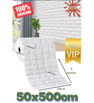 50cmx500cm 2,5 m2 1 Adet Yapışkanlı Duvar Kağıdı Esnek Köpük Paneli Beyaz 3d Tuğla Desen Ev Ofis