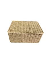 Mien Kapaklı Orta Boy Hasır Sandık 26x36x16 cm
