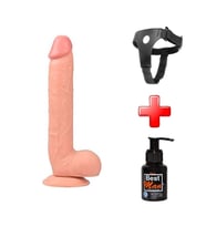 Lilitu Shop 26 cm Belden Bağlamalı Vantuzlu Realistik Penis  Vajinal Dildo