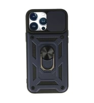 Apple İphone 13 Pro Max Kılıf Pars Lens Yüzüklü Silikon - Lacivert