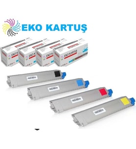 Eko Kartuş Oki C822 Muadil 4 Renk Toner, (Siyah)