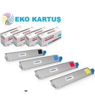 Eko Kartuş Oki C822 Muadil 4 Renk Toner, (Siyah)