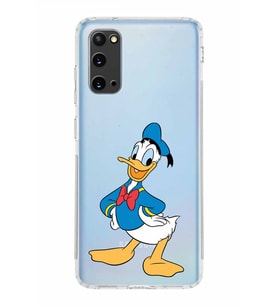 Samsung Galaxy S20  Kamera Korumalı Kapak Donald Duck Tasarımlı  Şeffaf  Kılıf