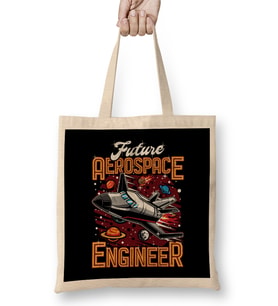 Future Aerospace Engineer Spaceship Obsessed Kid Bez Çanta Uzun Saplı