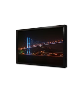 Boğaz Köprüsü Gece Çekimi Çerçeveli Cam Tablo