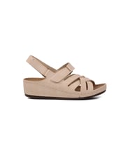 Ayakmod Bej  Kadın Düz Sandalet 09-985 Z (Bej)