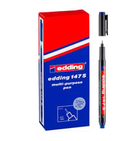 Edding 147 S Çok Amaçlı Permanent Kalem (Silgili Asetat Kalemi) MAVİ 10'lu Kutu 