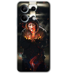 Redmi Note 13 5G Kılıf HD Desen Baskılı Kılıf - V for Fire
