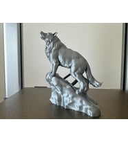 Gri Renk Kurt Figürü Dekoratif Eşya 13CM Doğal PLA Oyuncak (Çok Renkli)