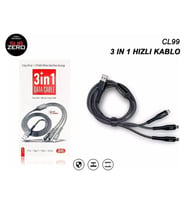 Sub Zero 3 Farklı Girişli Data Şarj Kablosu Cl99