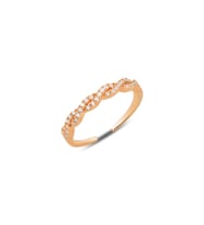 Gümüş rose zirkon taşlı örgü modeli ayarlamalı yüzük SGTL12156ROSE