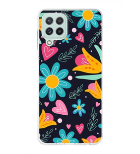 PrintiFy Samsung Galaxy M32 ile Uyumlu 1mm Slim Fit Retro Renkler 1 Baskılı Şeffaf  Kılıf