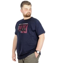 Mode XL Büyük Beden T-Shirt Bisiklet Yaka Bridge 22167 Lacivert