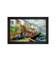 Manzara Temalı Kanvas Tablo 50 x 70 cm Siyah Çerçeve