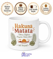 Hakuna Matata Sorun Yok Temalı Baskılı Porselen Kupa Bardak Hediye