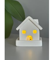 Boyanabilir Tütsülük ve Gece Lambası Dekoratif Ev + Pilli ışık