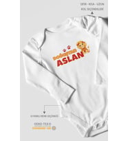 Doğuştan Aslan Uzun Kollu Çıtçıtlı Bebek Body